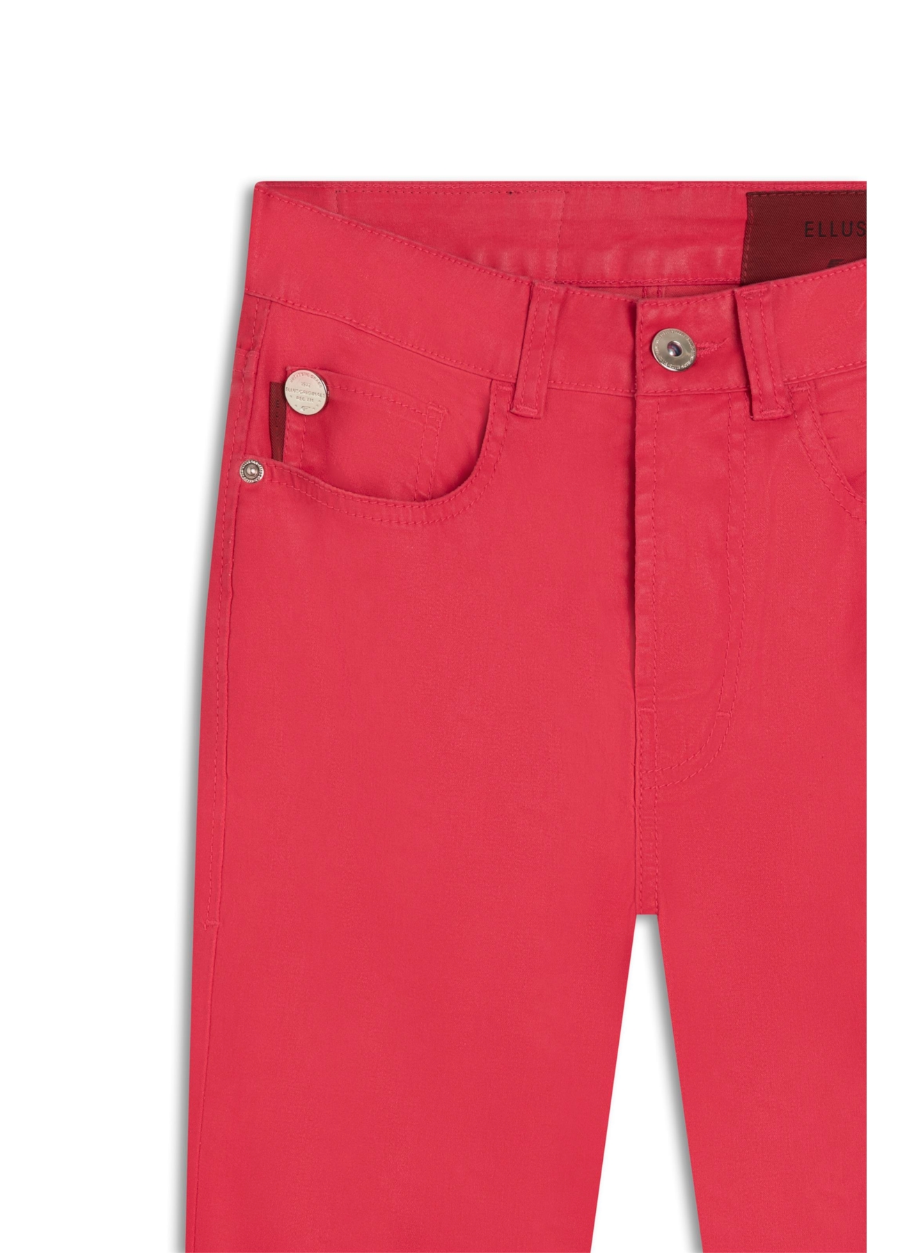 Calça Leather Denim Flare Cereja