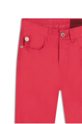 Calça Leather Denim Flare Cereja