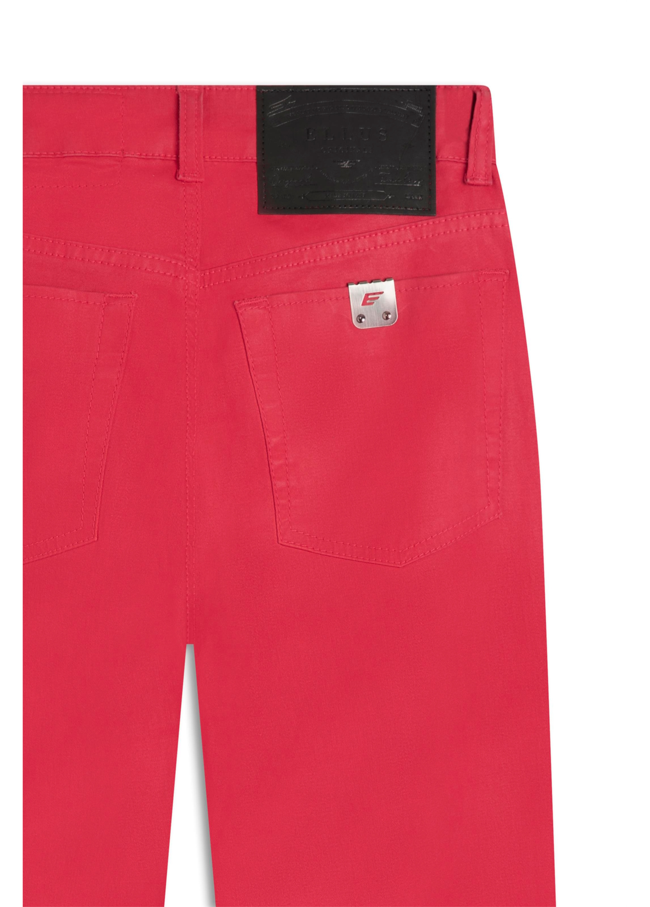 Calça Leather Denim Flare Cereja