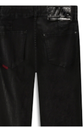 Calça Leather Denim Gigi Alfaiataria Preto