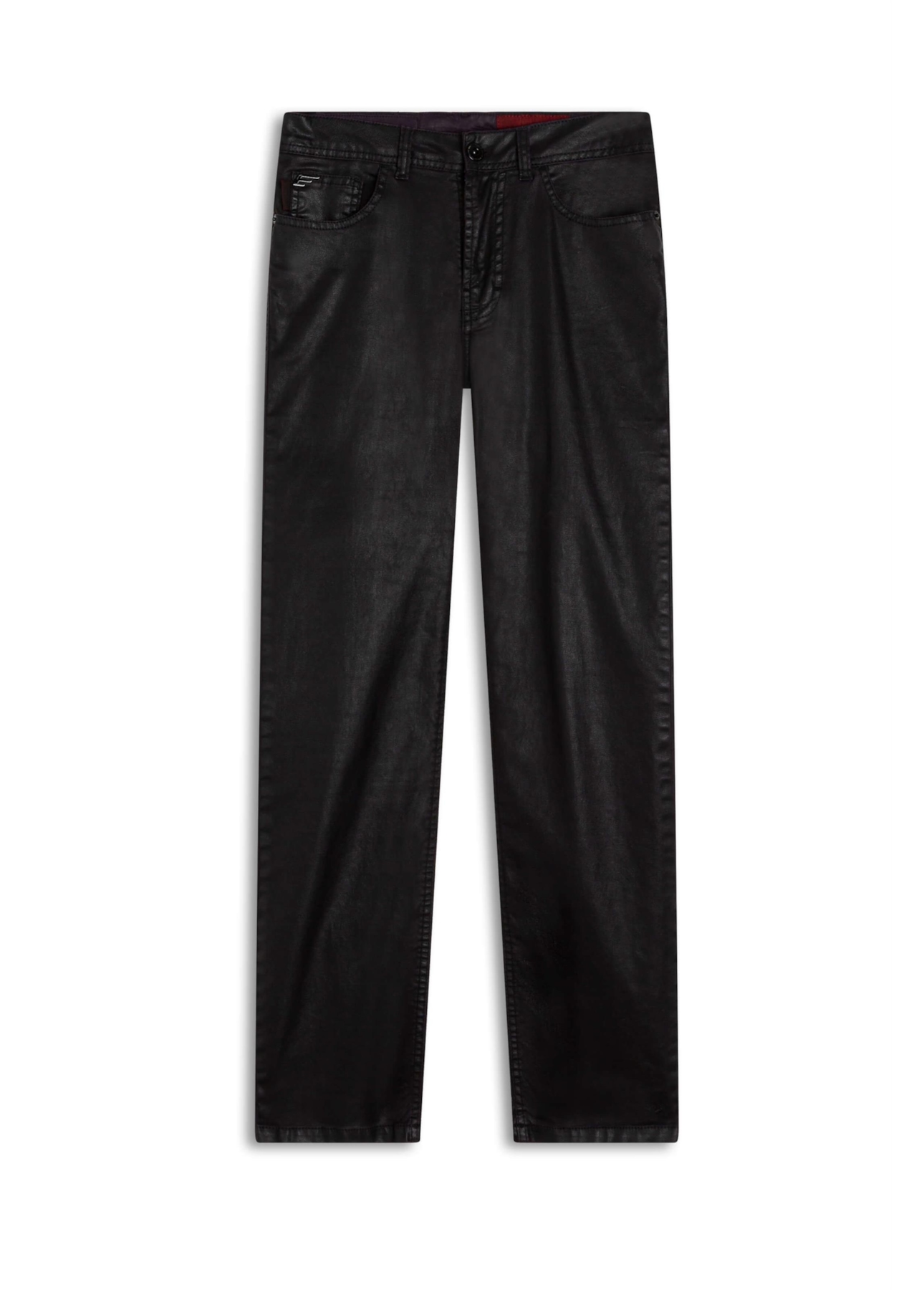 Calça Leather Denim Slim Beringela