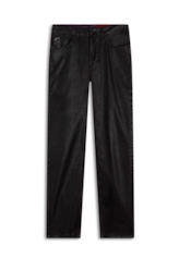 Calça Leather Denim Slim Beringela