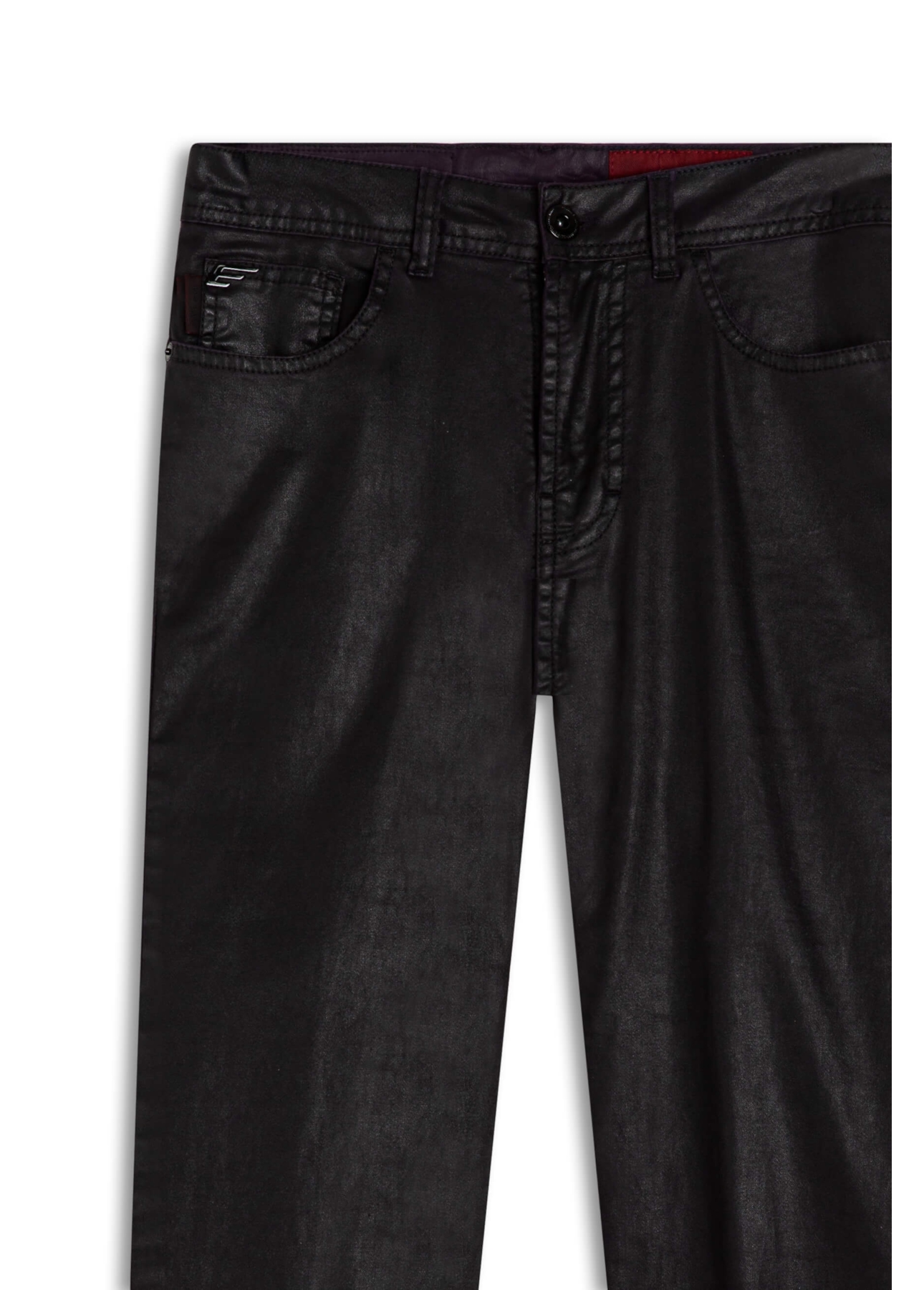 Calça Leather Denim Slim Beringela