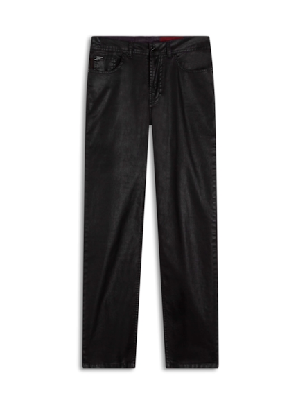 Calça Leather Denim Slim Beringela