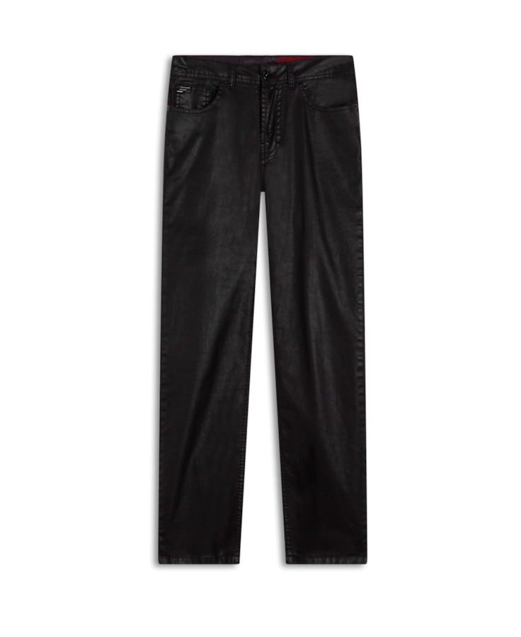Calça Leather Denim Slim Beringela