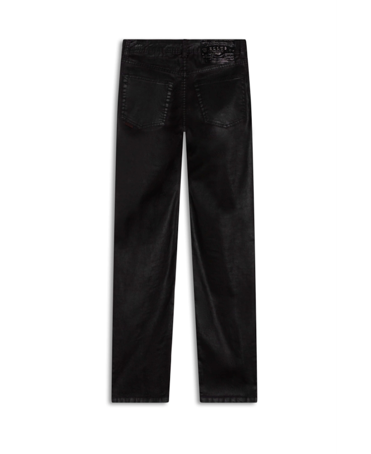 Calça Leather Denim Slim Beringela
