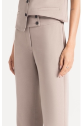 Calça Lilla Reta Double Buttons Cinza Claro