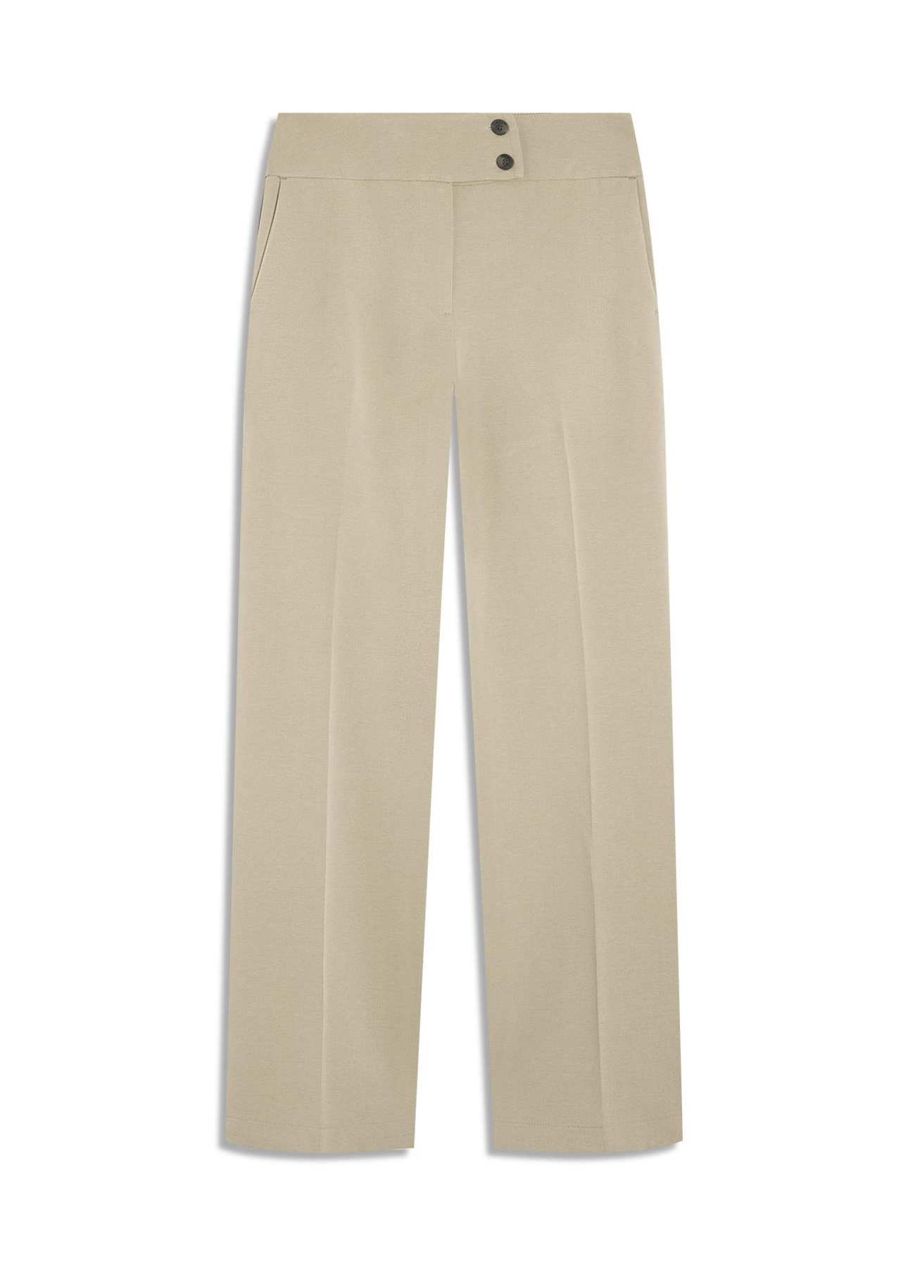Calça Lilla Reta Double Buttons Cinza Claro