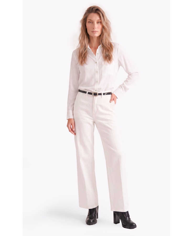 Calça Linen Blend Patt d Eph b Faca Branco