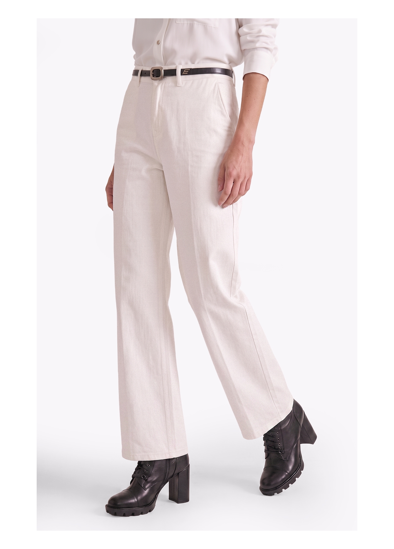 Calça Linen Blend Patt d Eph b Faca Branco