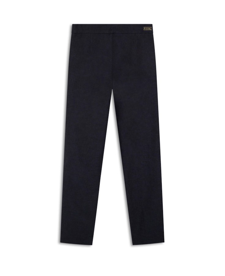 Calça Linen Blend Pleats Marinho