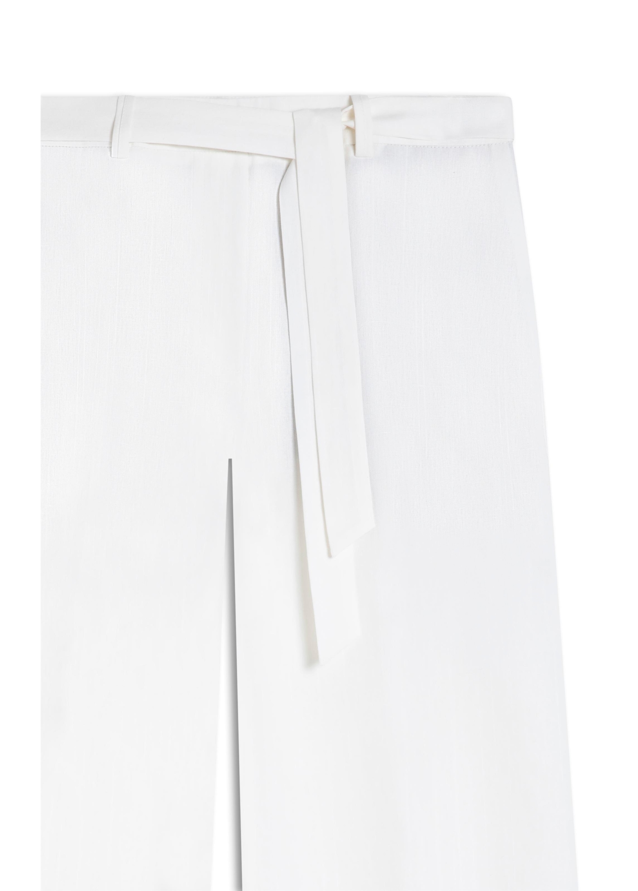 Calça Linen Blend Wideleg Faca Off White