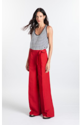 Calça Linen Fresh Wideleg Bordeaux