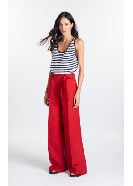Calça Linen Fresh Wideleg Bordeaux