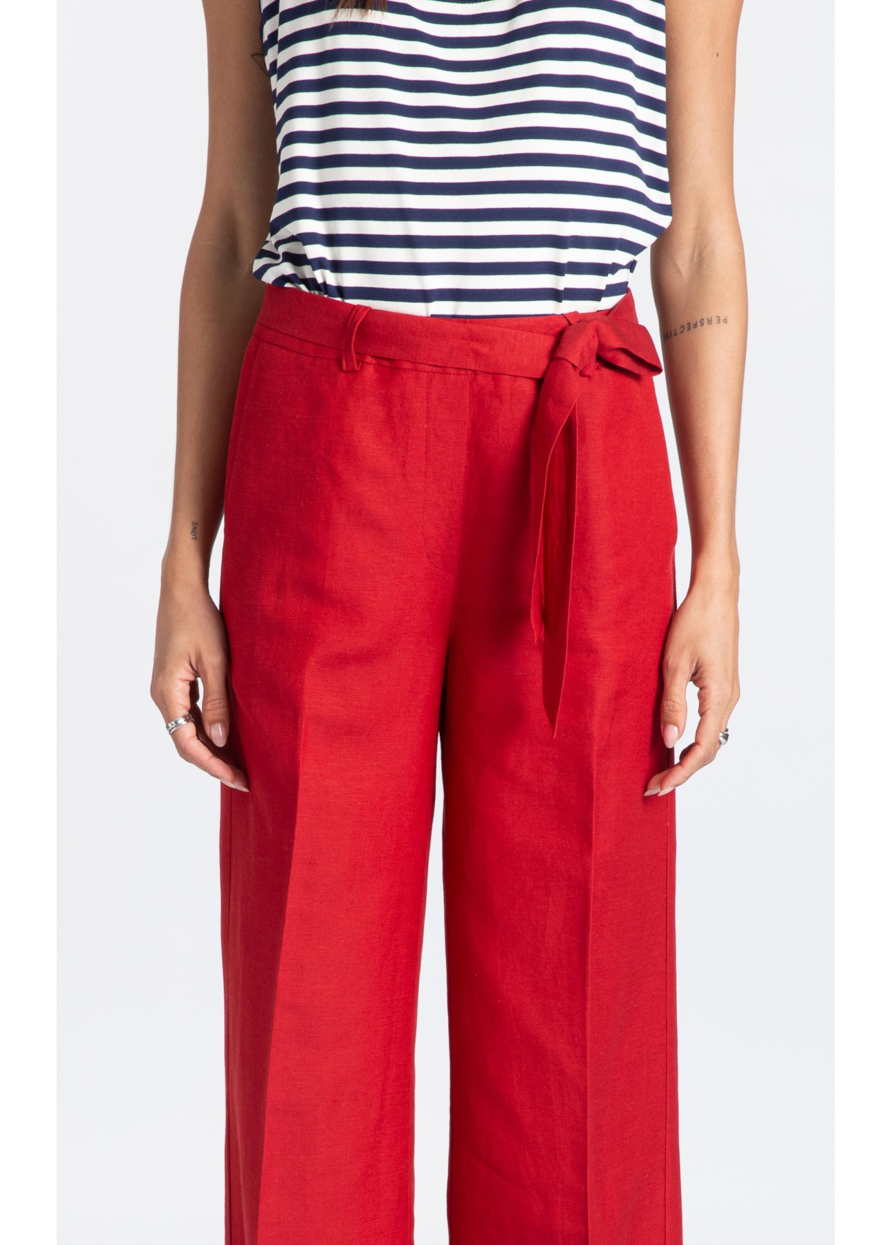 Calça Linen Fresh Wideleg Bordeaux