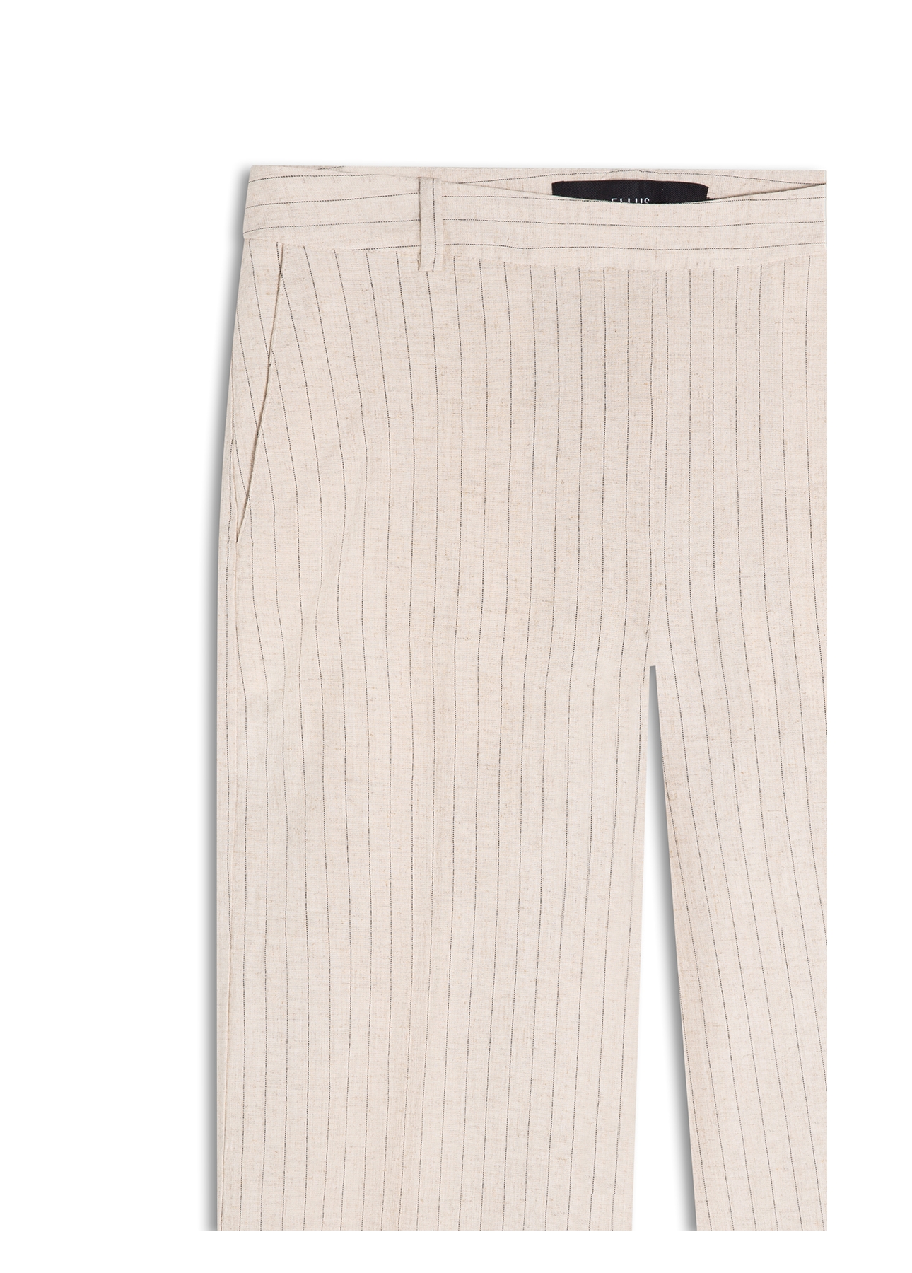 Calça Linen Straight Stripes Straight Areia