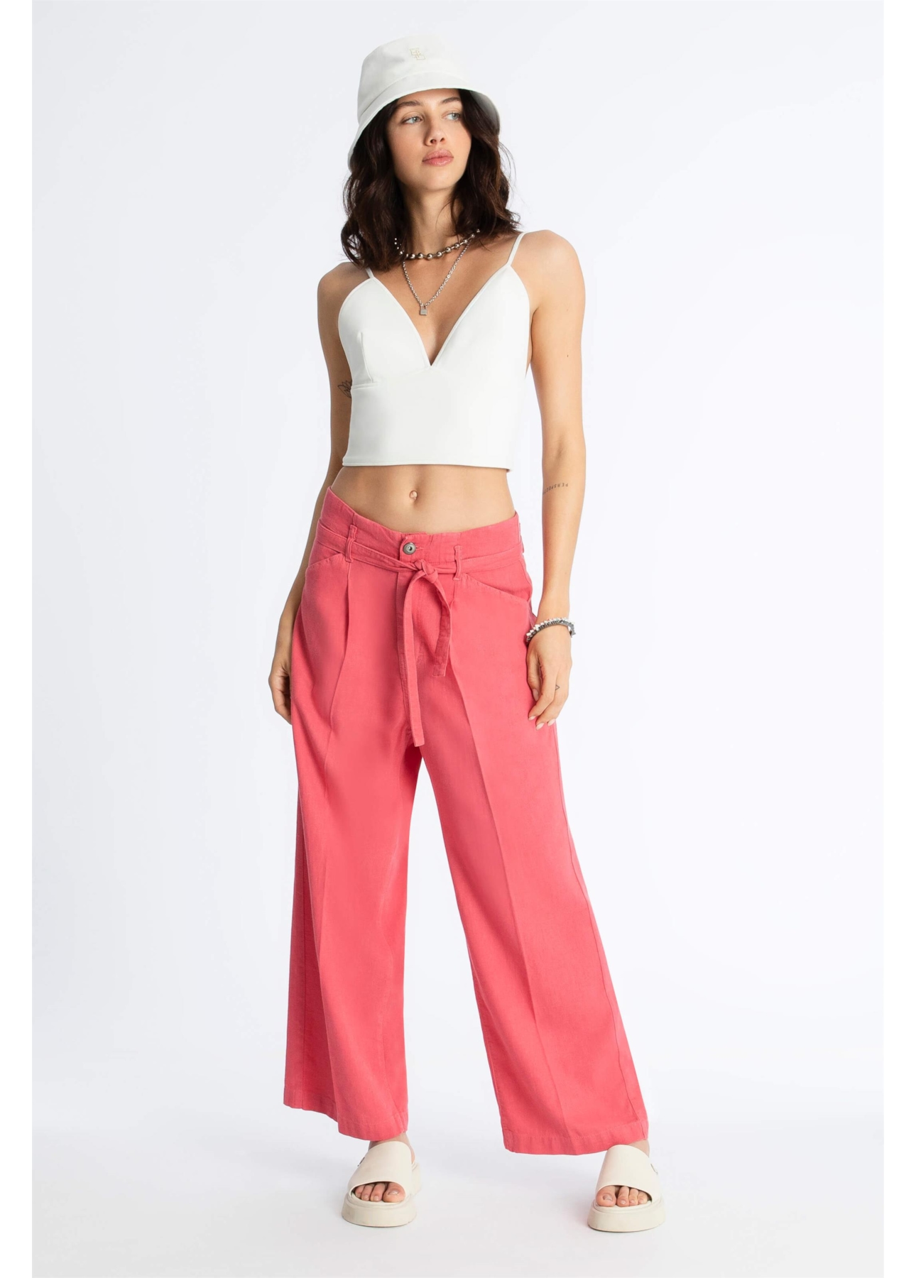 Calça Linho Washed Goiaba