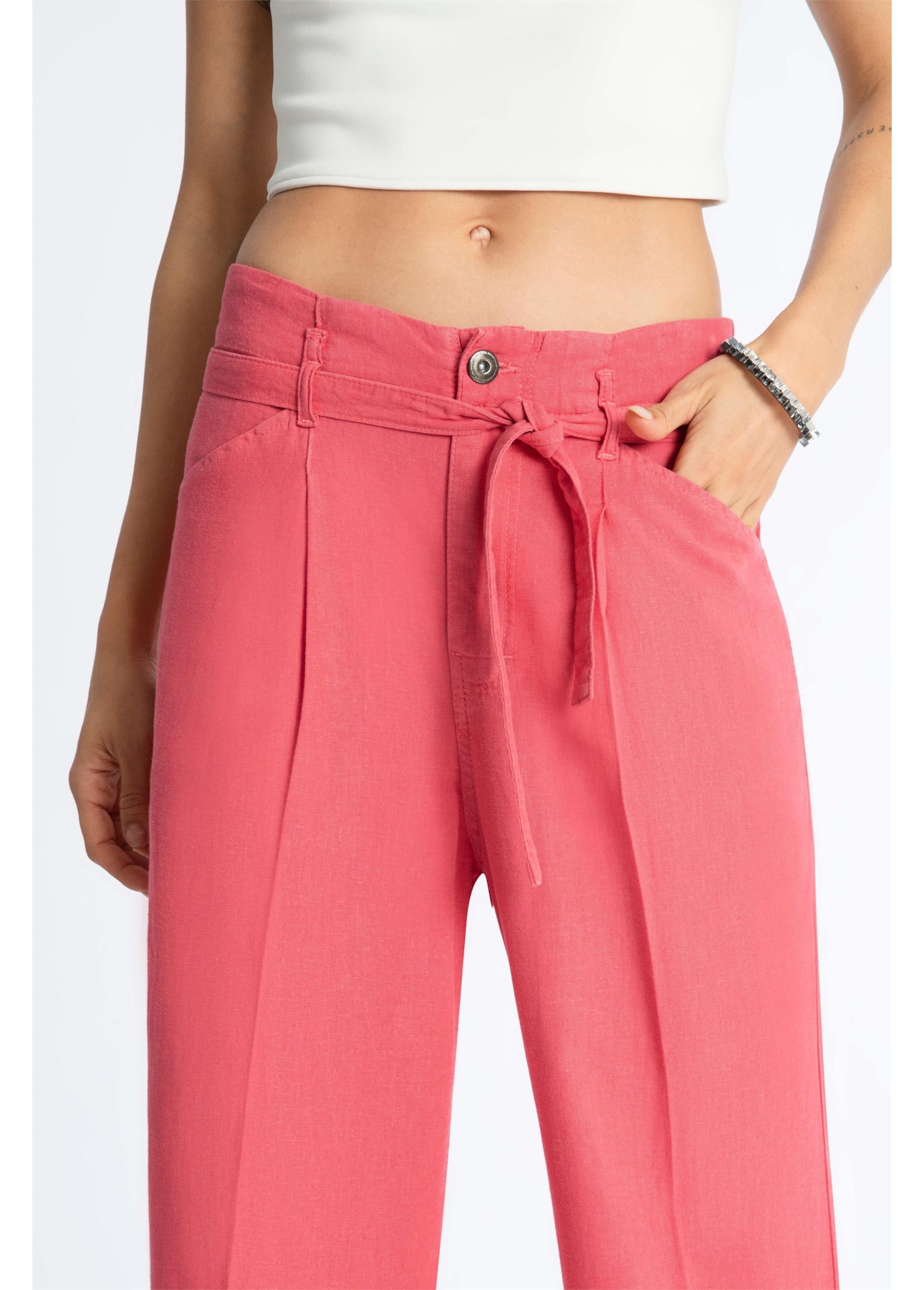 Calça Linho Washed Goiaba
