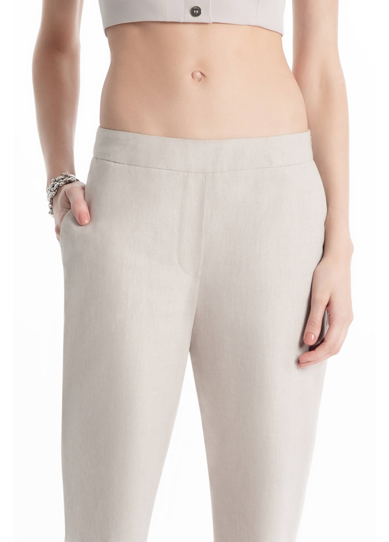 Calça Linsar Sarjado Straight Natural