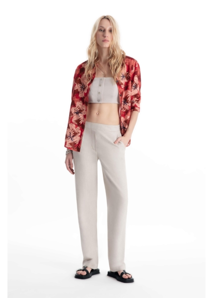 Calça Linsar Sarjado Straight Natural