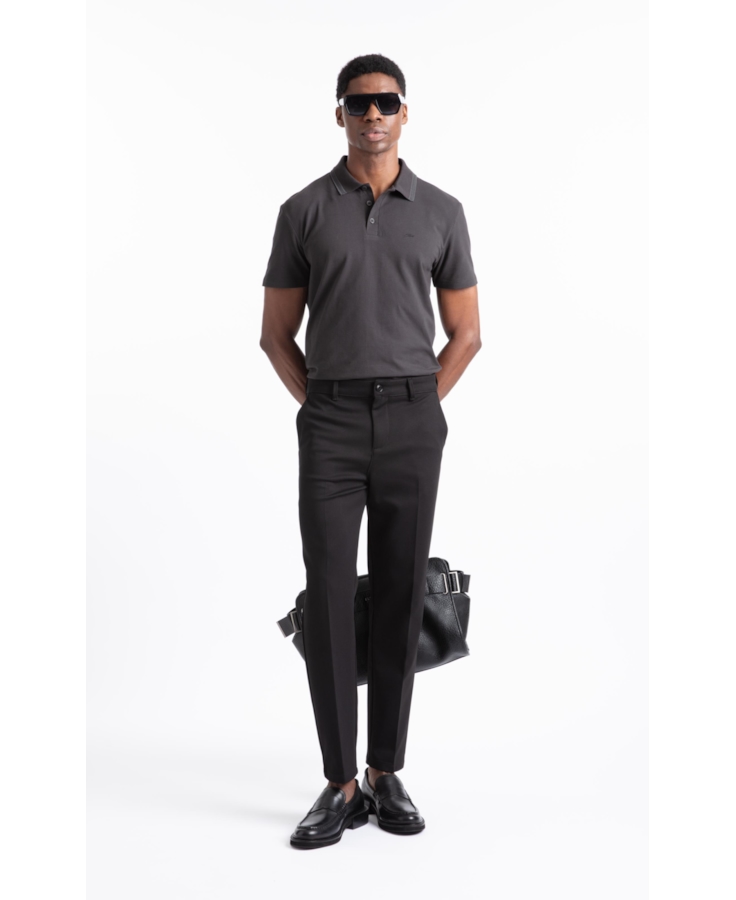 Calça Malha Twill Trapezio B.Faca Preto