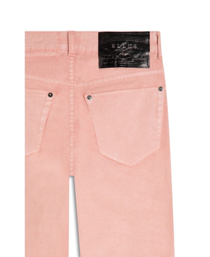 Calça Metalic Denim Color Rosa
