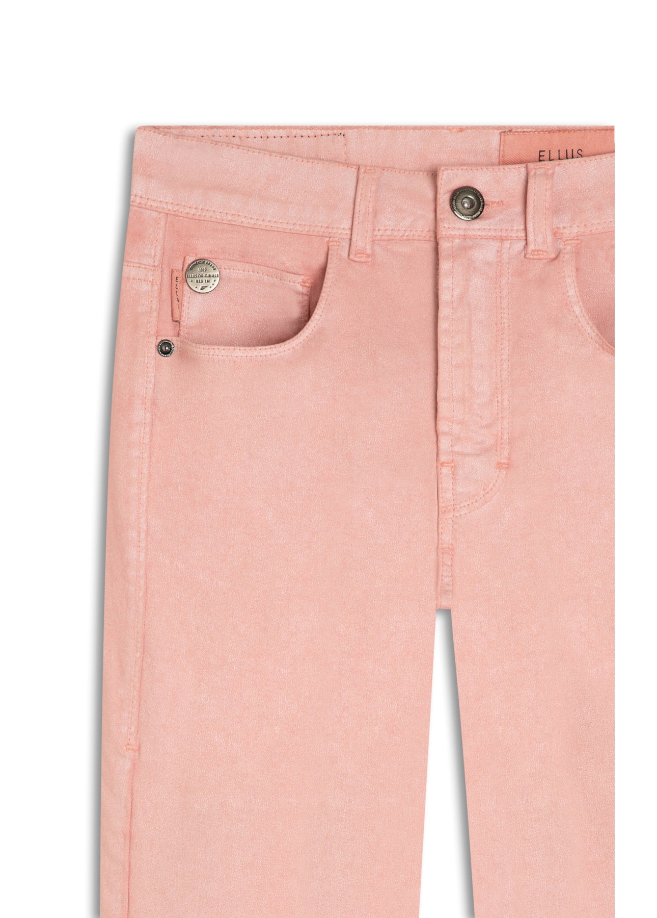 Calça Metalic Denim Color Rosa