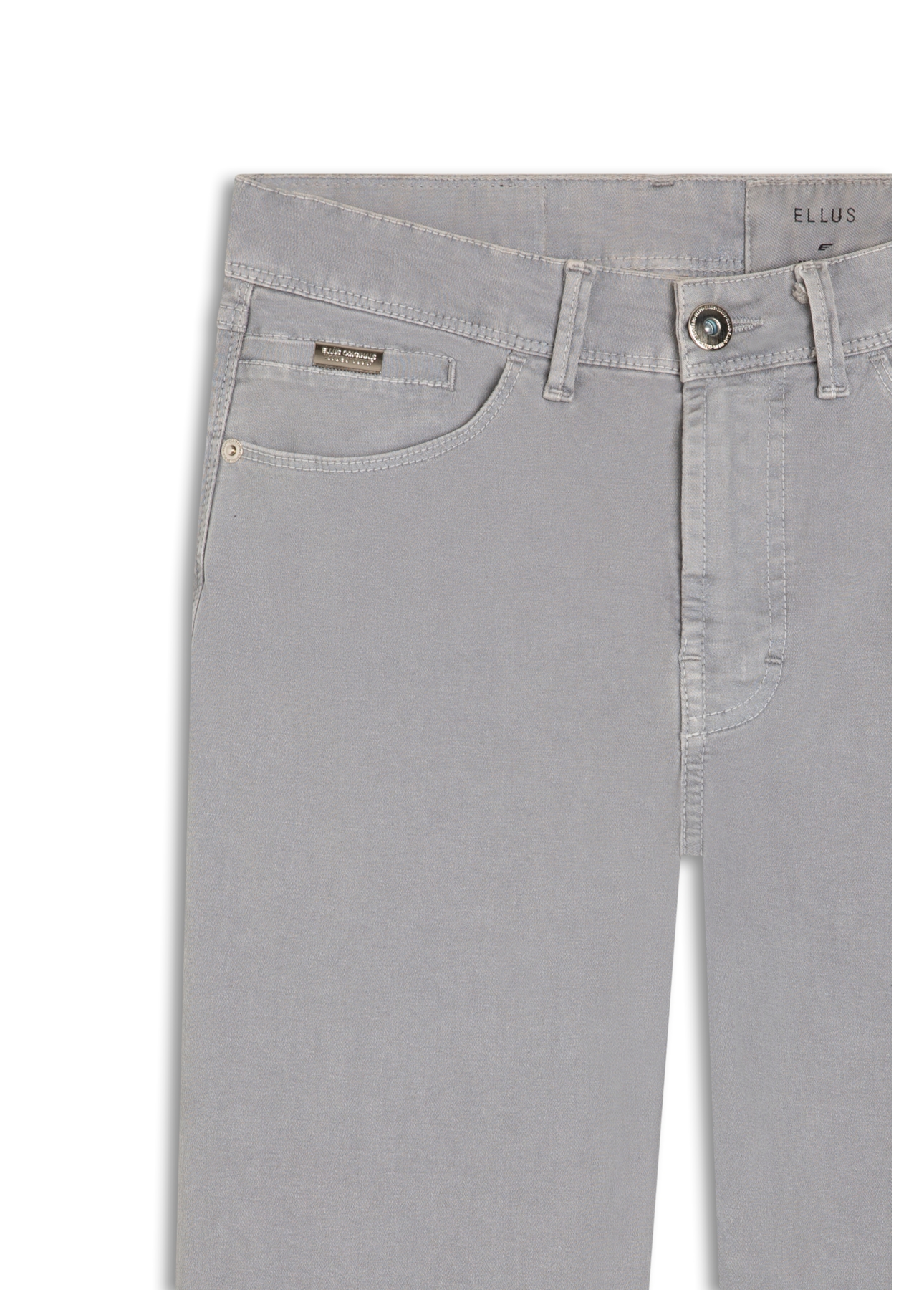 Calça Metallic Denim Wide Cinza Claro