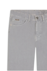 Calça Metallic Denim Wide Cinza Claro