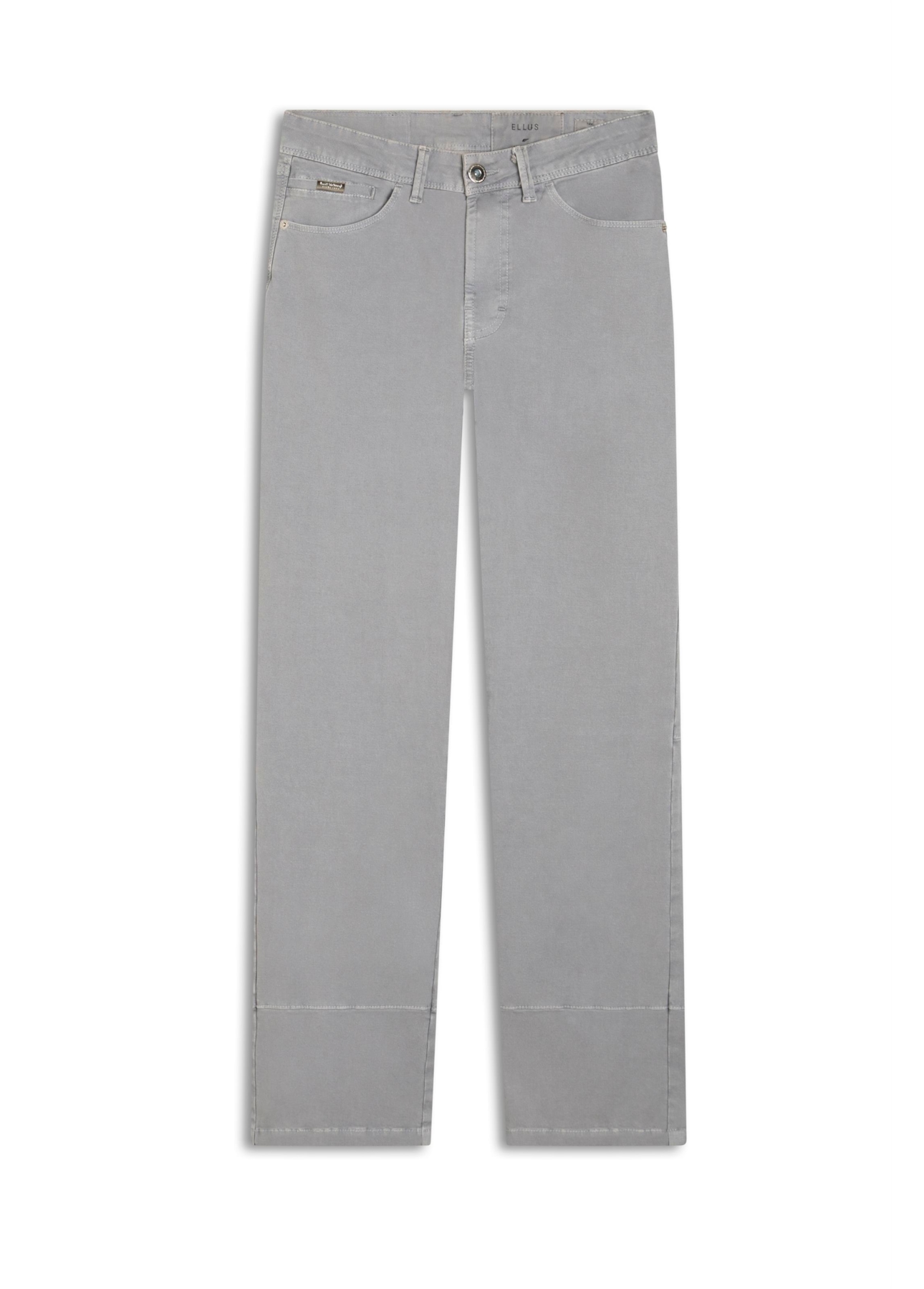 Calça Metallic Denim Wide Cinza Claro