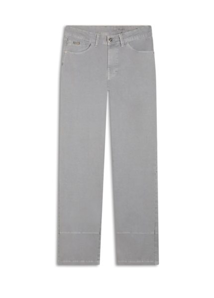 Calça Metallic Denim Wide Cinza Claro