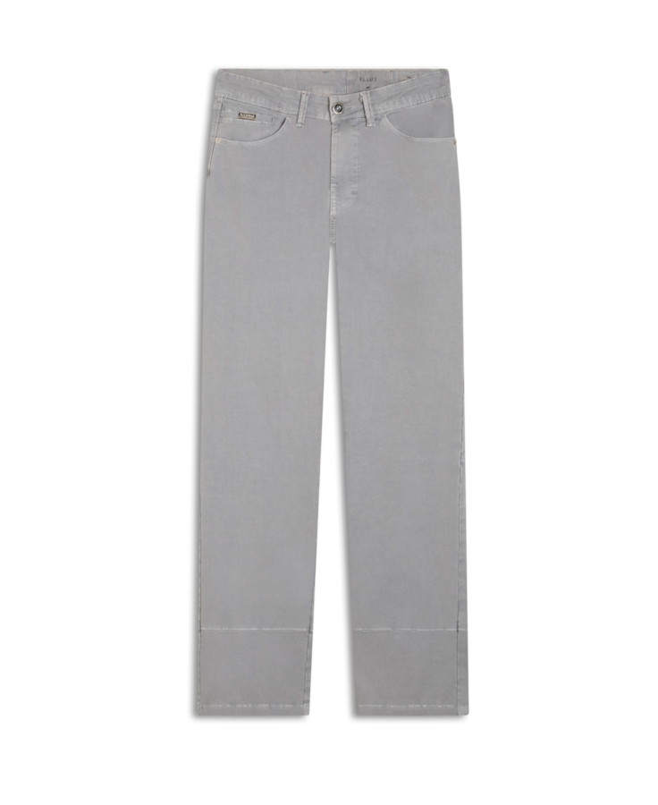 Calça Metallic Denim Wide Cinza Claro