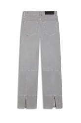 Calça Metallic Denim Wide Cinza Claro