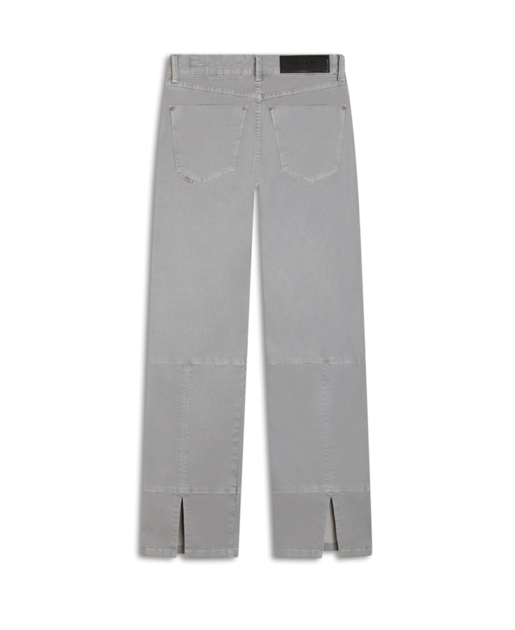 Calça Metallic Denim Wide Cinza Claro