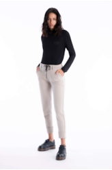 Calça Moletom Original Mom Caqui