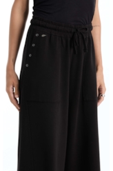 Calça Moletom Wide Leg Preto