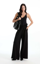 Calça Moletom Wide Leg Preto
