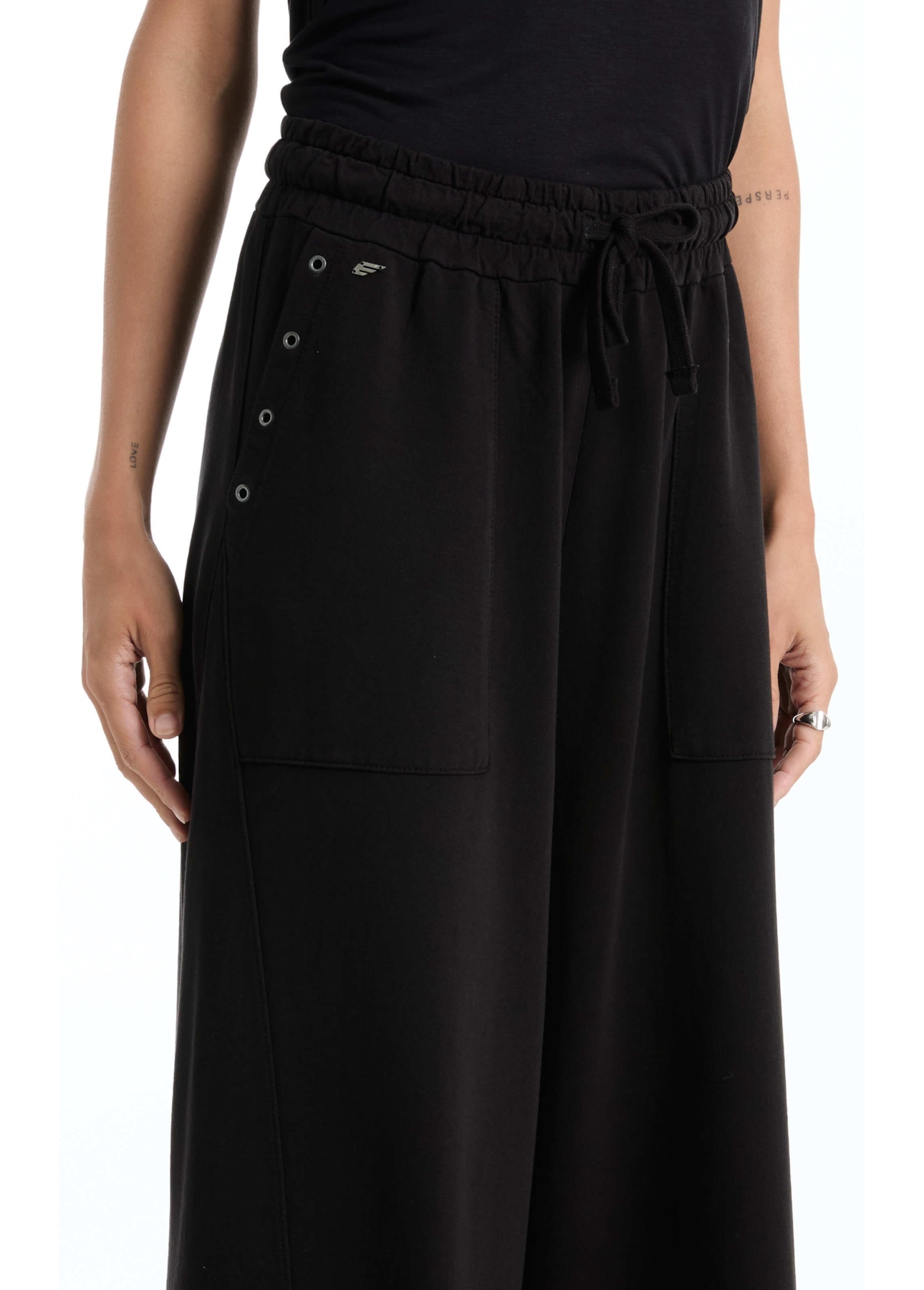 Calça Moletom Wide Leg Preto