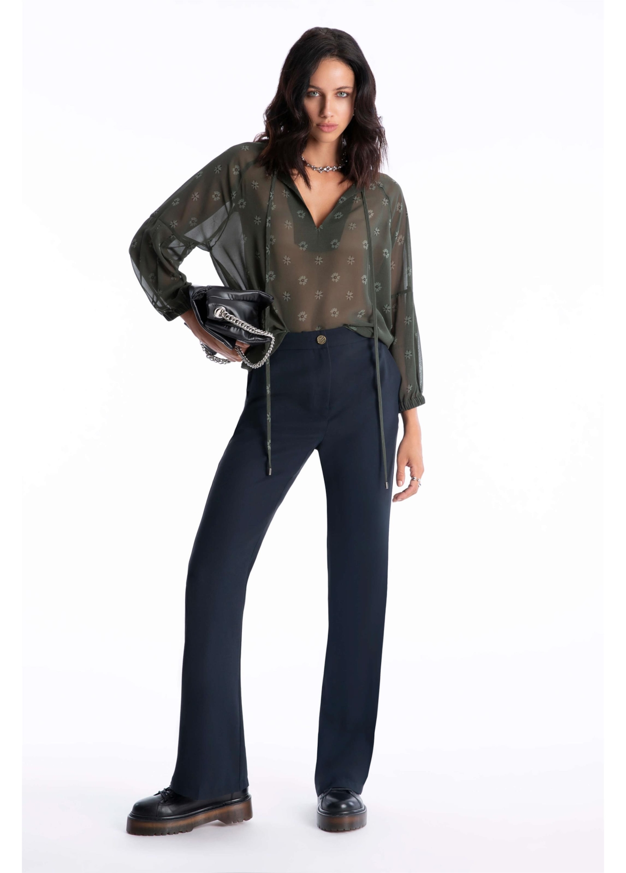 Calça N.y Twill Flare Marinho