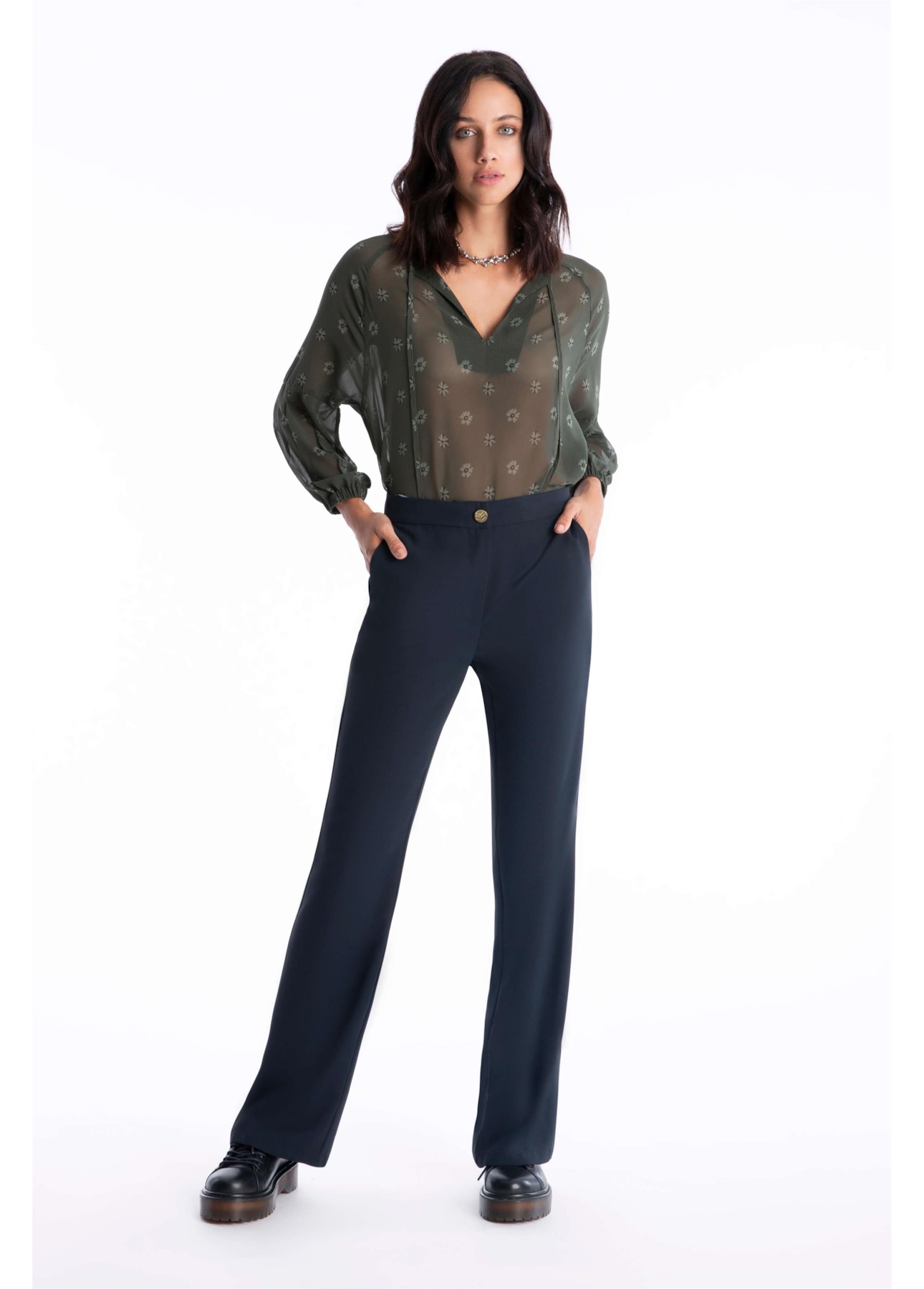 Calça N.y Twill Flare Marinho