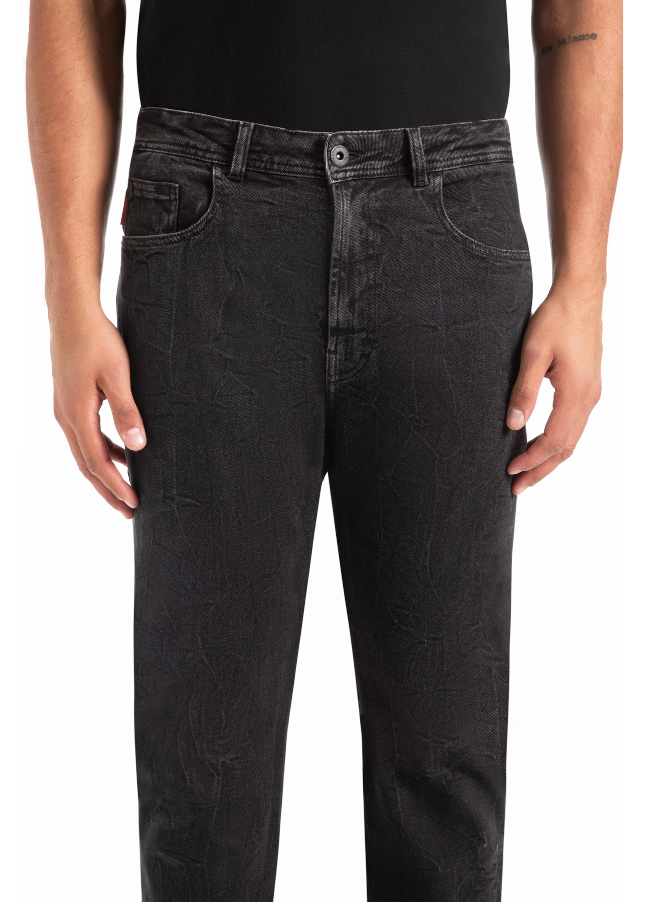Calça New Black Elastic Slim Lav. Black C/ Rede