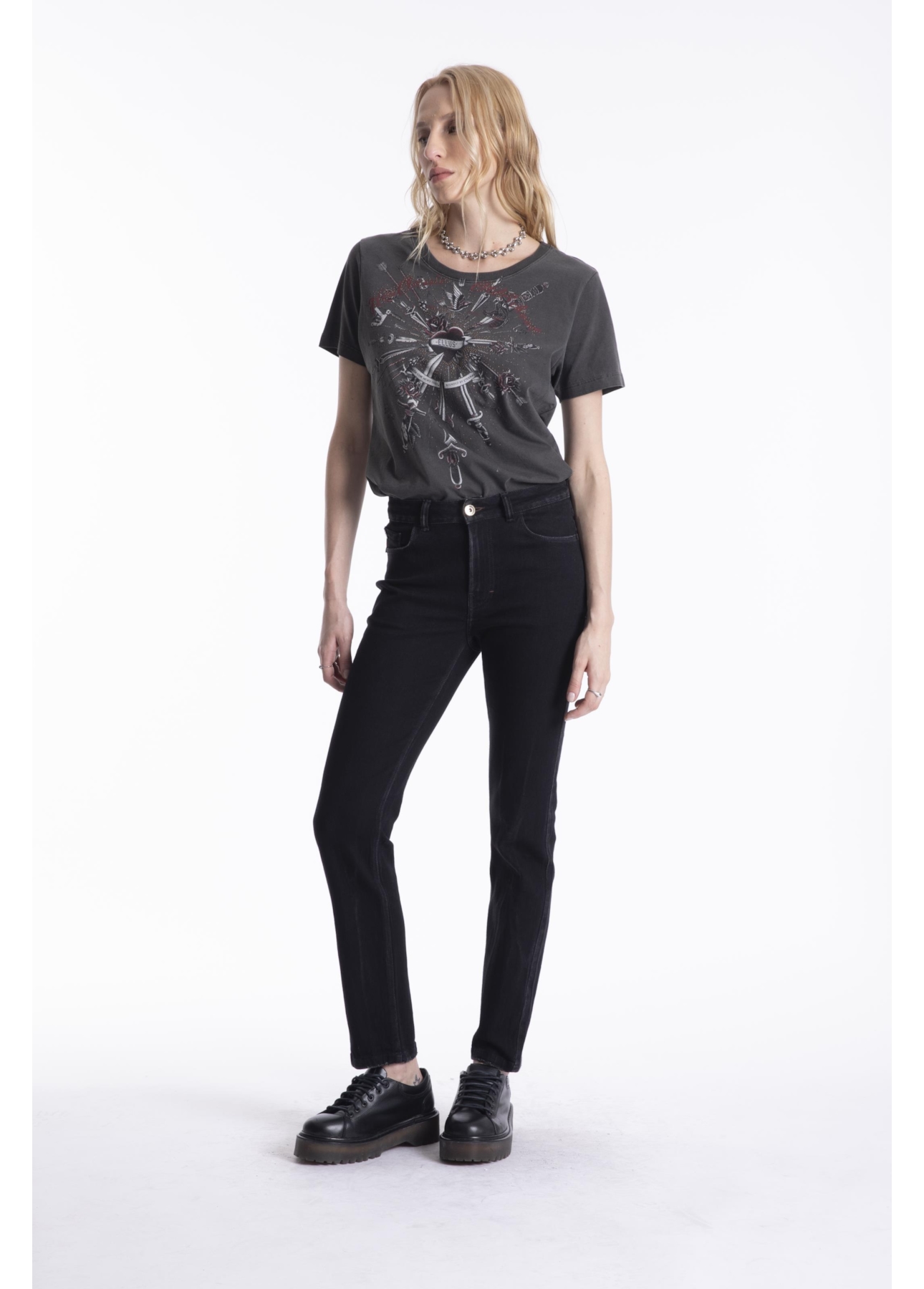 Calça New Black Skinny Ellus 1875-Lav.Black C/ Ti