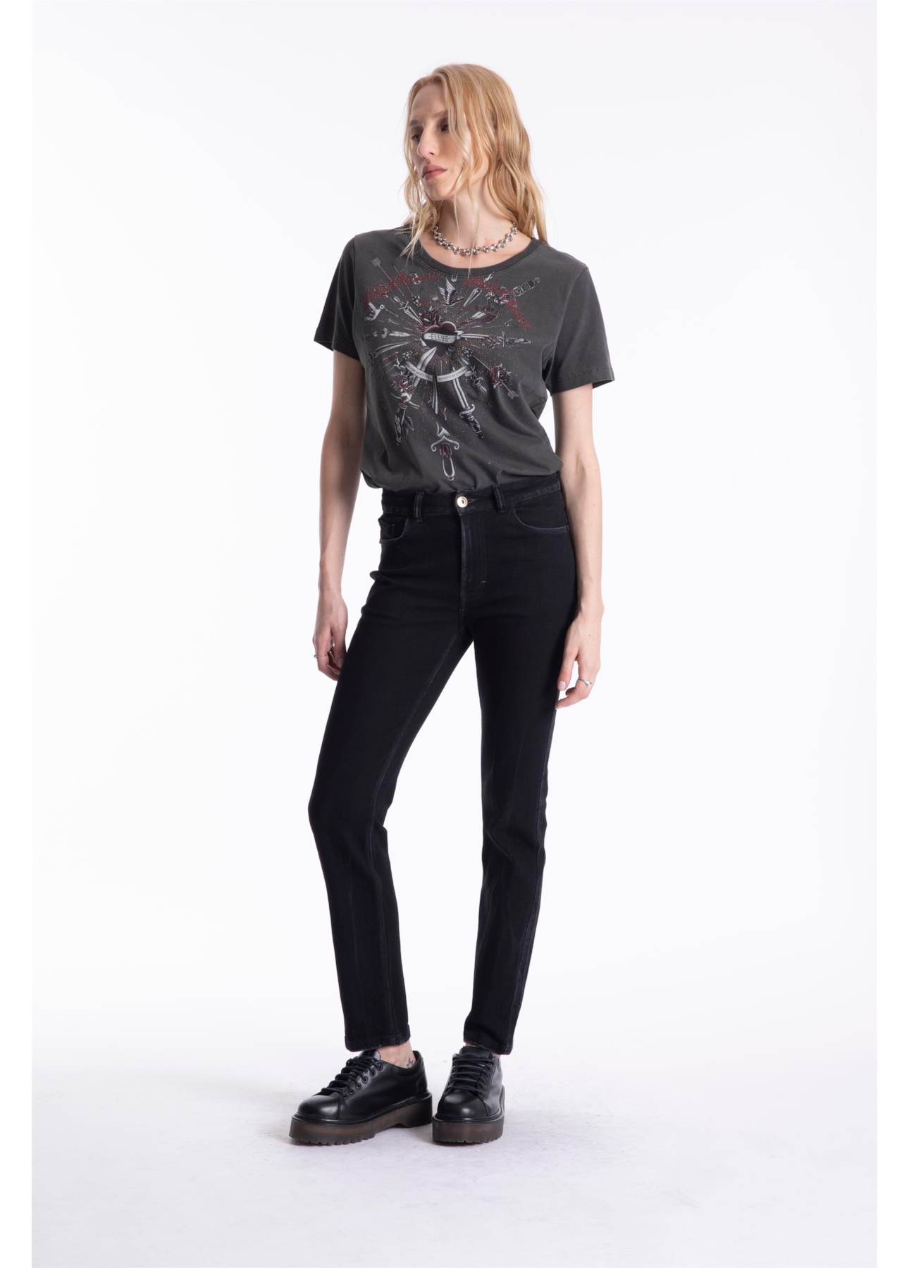 Calça New Black Skinny Ellus 1875-Lav.Black C/ Ti