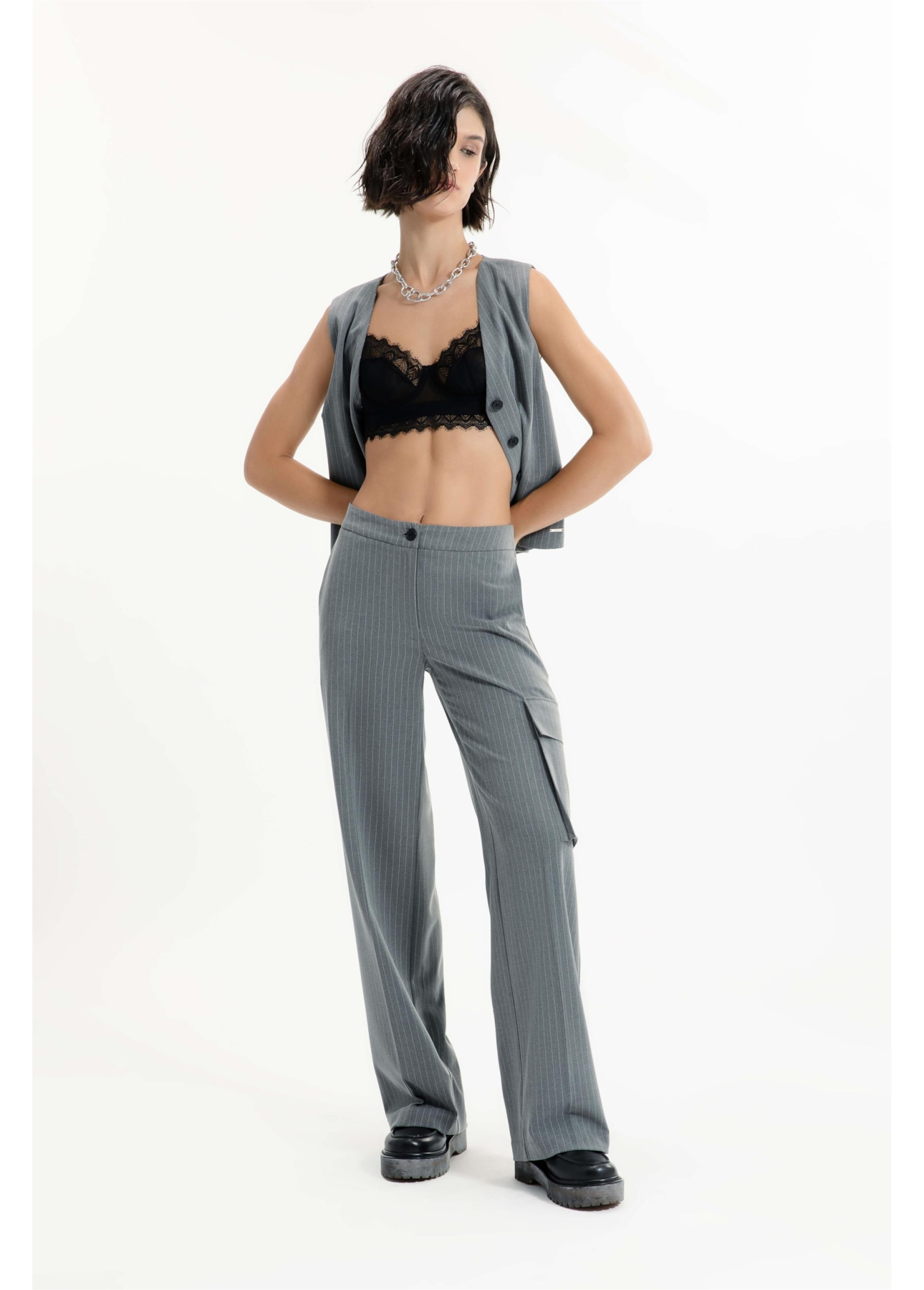 Calça Nordic Stripe One Patheph Cinza Medio