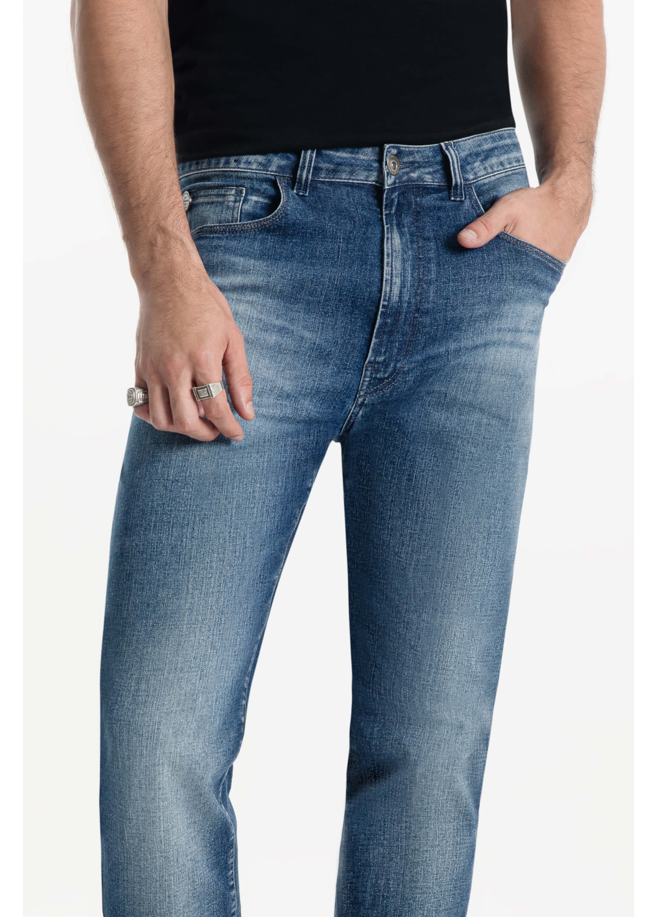 Calça Ocean Blue Slim 1968- Lav.Médio C/Tie Dye