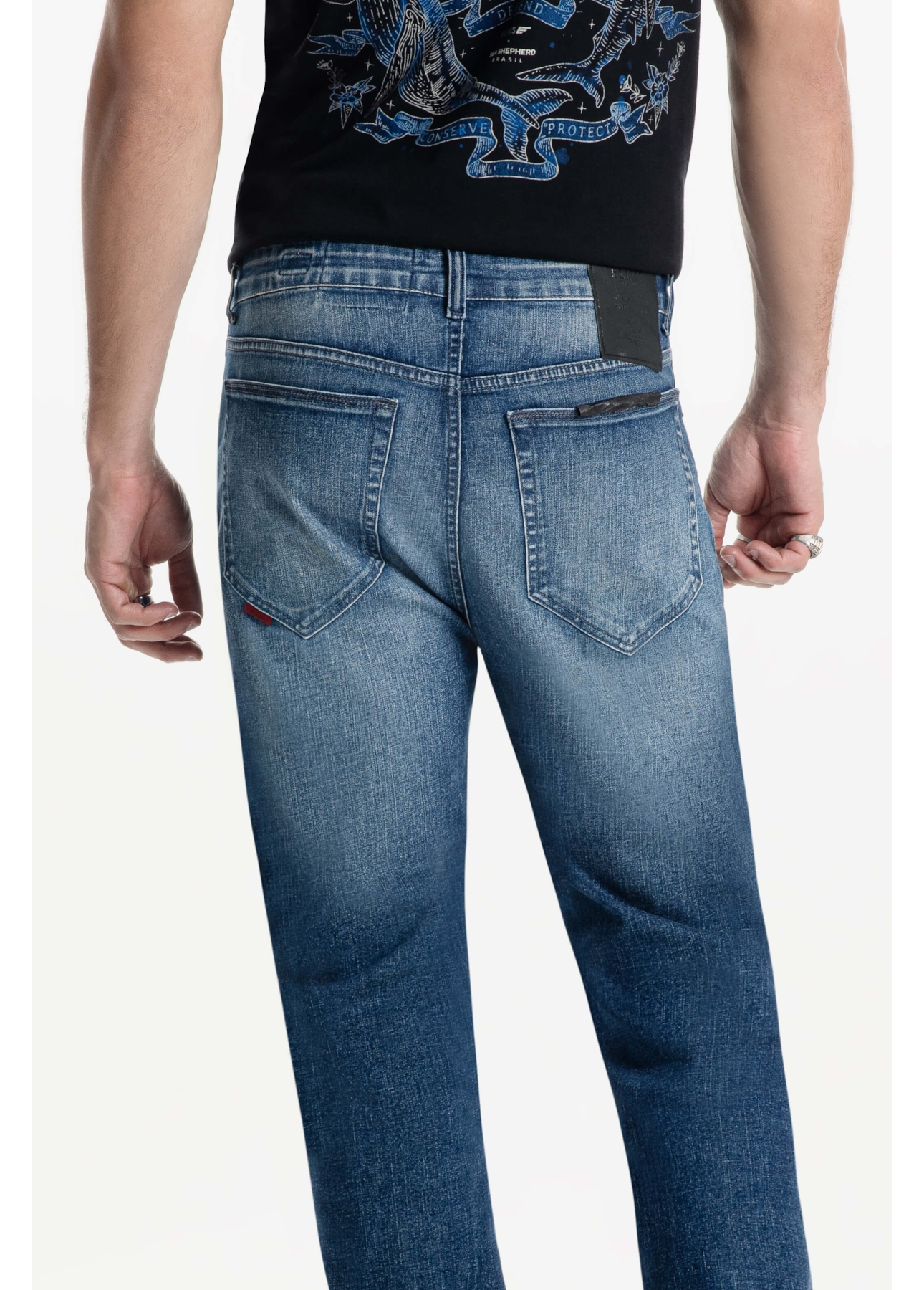 Calça Ocean Blue Slim 1968- Lav.Médio C/Tie Dye