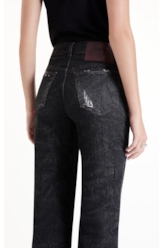 Calça Ocean Elastic Lav.Black Com Resina