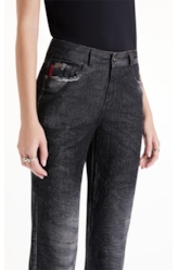 Calça Ocean Elastic Lav.Black Com Resina