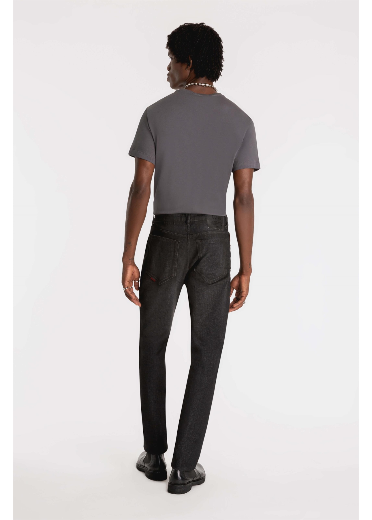 Calça Ocean Elastic Slim 1841 Lav.Black C/Pigment