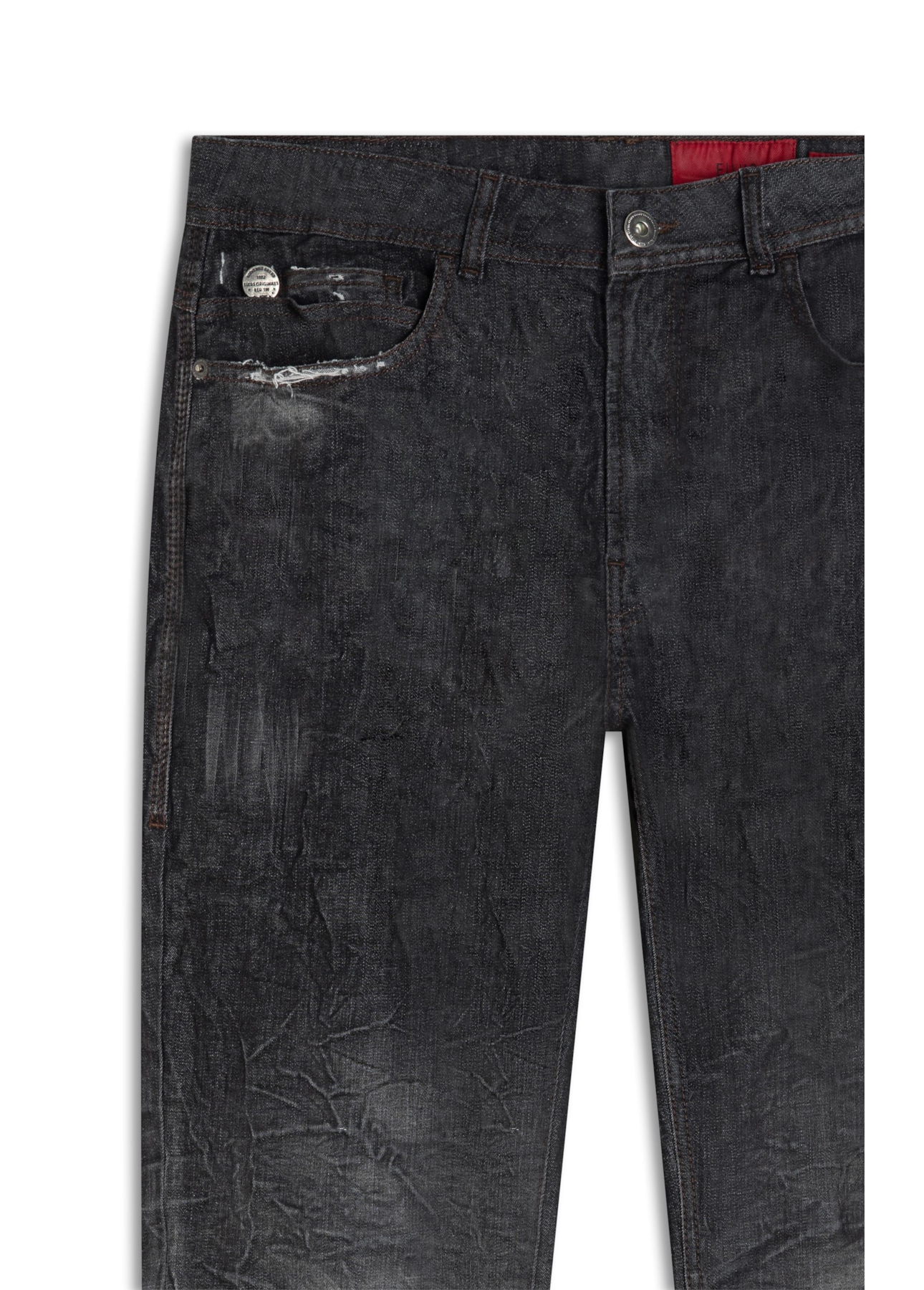 Calça Ocean Elastic Slim Lav.Black Com Resina